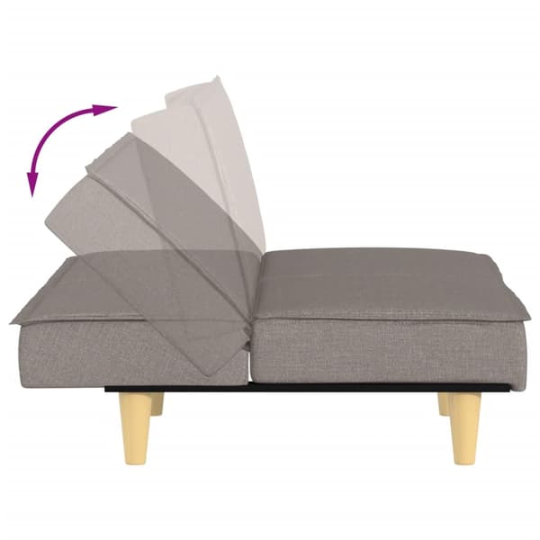 vidaXL Bäddsoffa taupe tyg Taupe