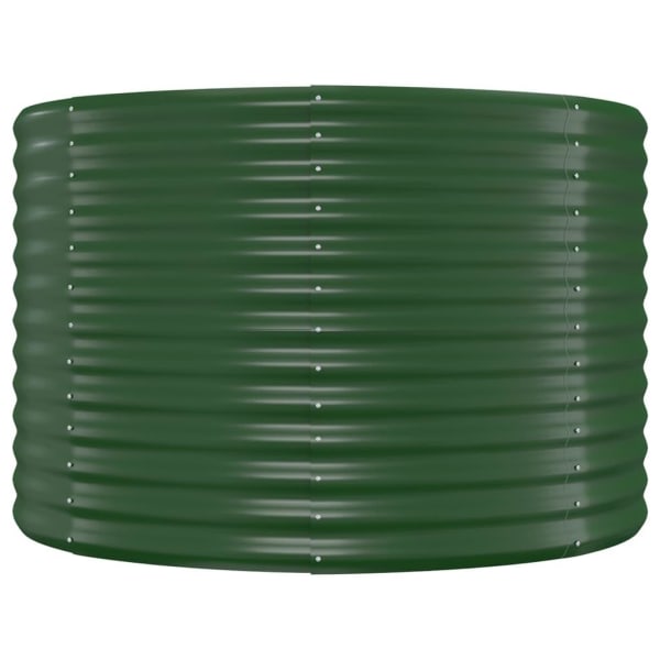 vidaXL Odlingslåda pulverlackerat stål 322x100x68 cm grön Grön