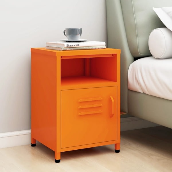 vidaXL Sängbord orange 35x35x51 cm stål Orange
