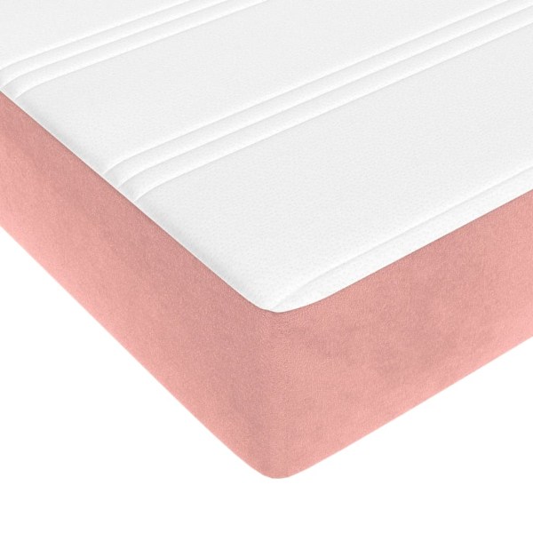 vidaXL Pocketresårmadrass rosa 180x200x20 cm sammet Rosa