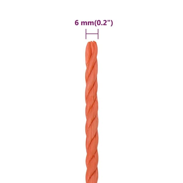 vidaXL Rep orange 6 mm 250 m polypropylen