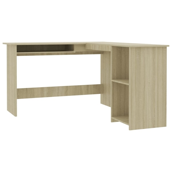 vidaXL Skrivbord L-format sonoma-ek 120x140x75 cm konstruerat trä Brun