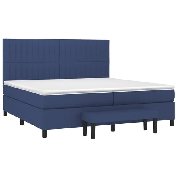 vidaXL Ramsäng med madrass blå 200x200 cm tyg Blå