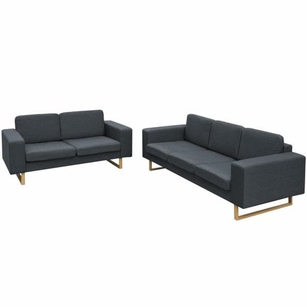 vidaXL Set med 2-sits- och 3-sitssoffa mörkgrå grå