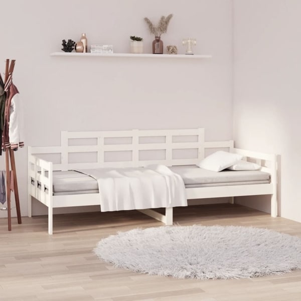 vidaXL Dagbädd vit 90x200 cm massiv furu Vit