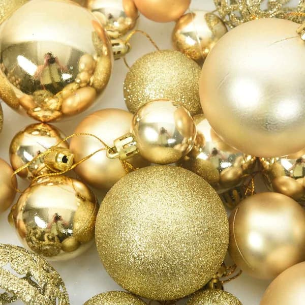 vidaXL Julgranskulor 111 delar guld polystyren Guld