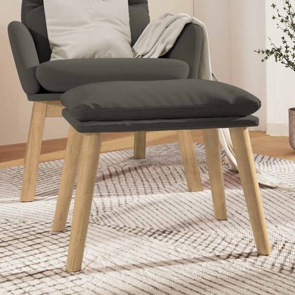 vidaXL Fotpall mörkgrå 45x29,5x35 cm sammet Grå
