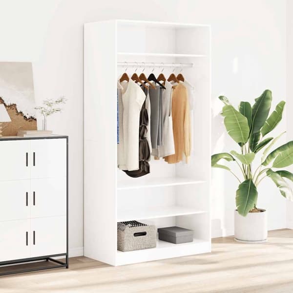 vidaXL Garderob högglans vit 100x50x200 cm konstruerat trä Vit