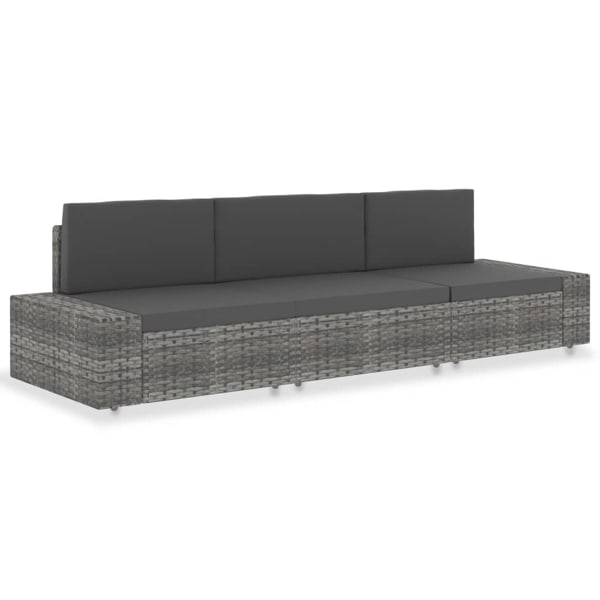 vidaXL Modulsoffa 3-sits konstrotting grå grå