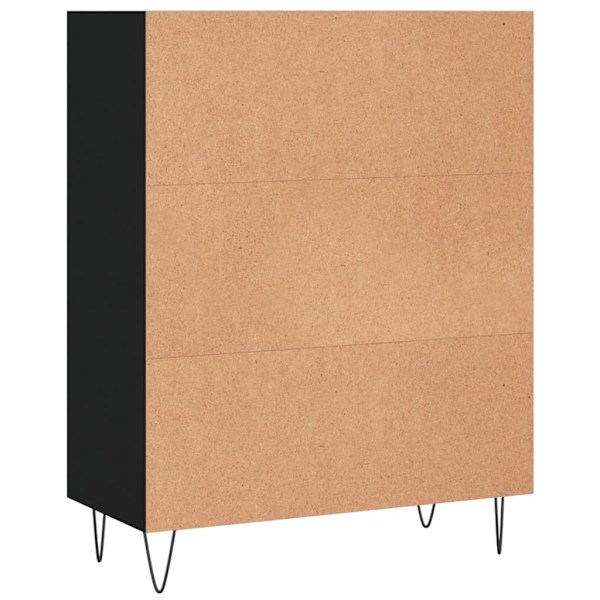 vidaXL Bokhylla svart 69,5x32,5x90 cm konstruerat trä Svart