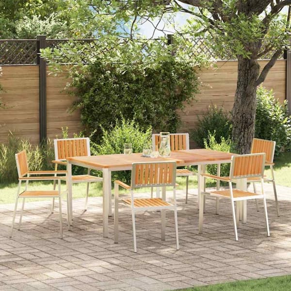 vidaXL Utomhusmatbord 7 st 180 x 90 x 75 cm Brun