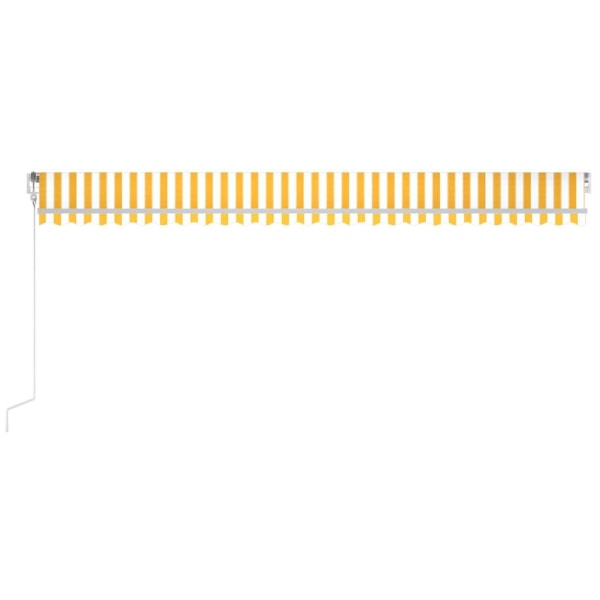 vidaXL Markis automatiskt infällbar 600x350 cm gul och vit Gul