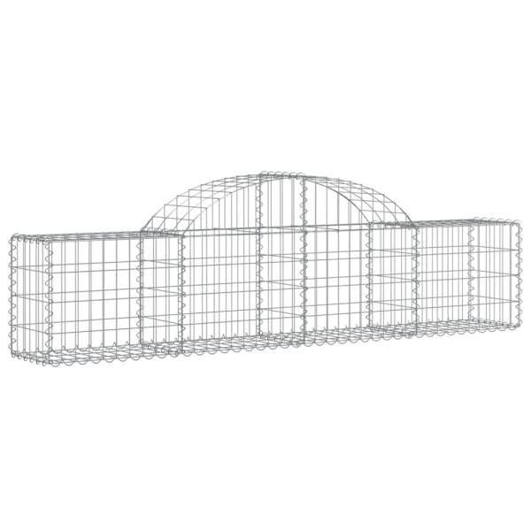 vidaXL Gabion bågformad 12 st 200x30x40/60 cm galvaniserat järn Silver