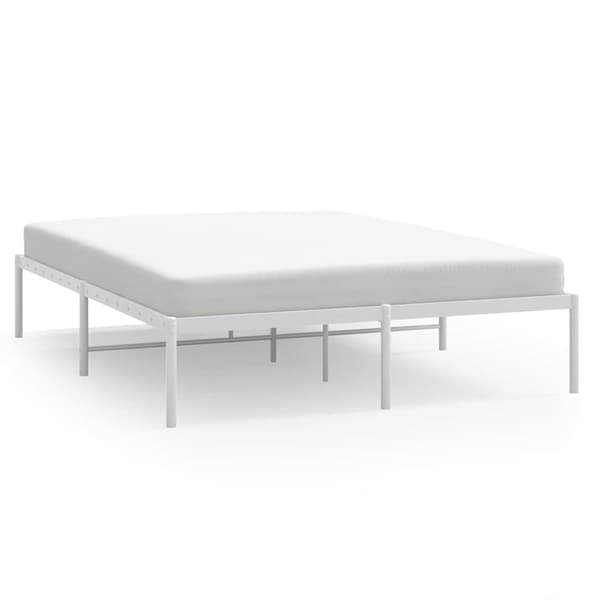 vidaXL Sängram metall vit 150x200 cm Vit
