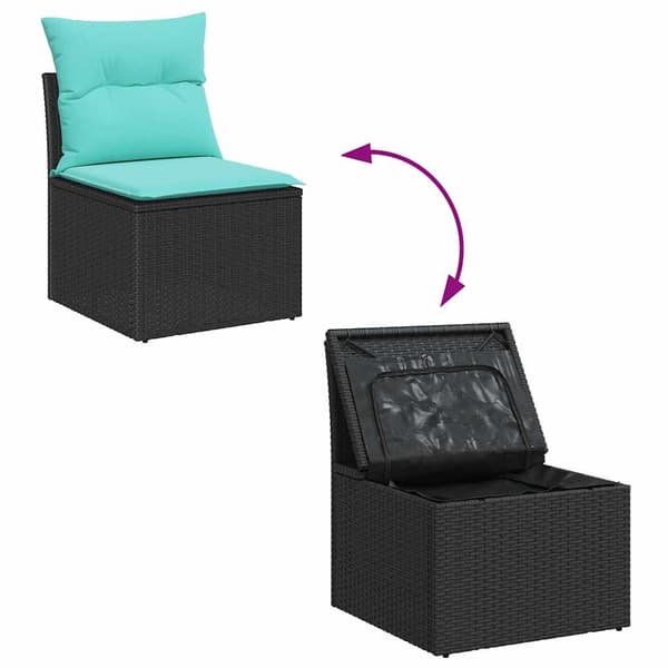 vidaXL Trädgårdsoffset 4 st Poly rattan Brun