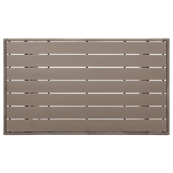 vidaXL Trädgårdsbord grå 120x70x66 cm konstrotting grå