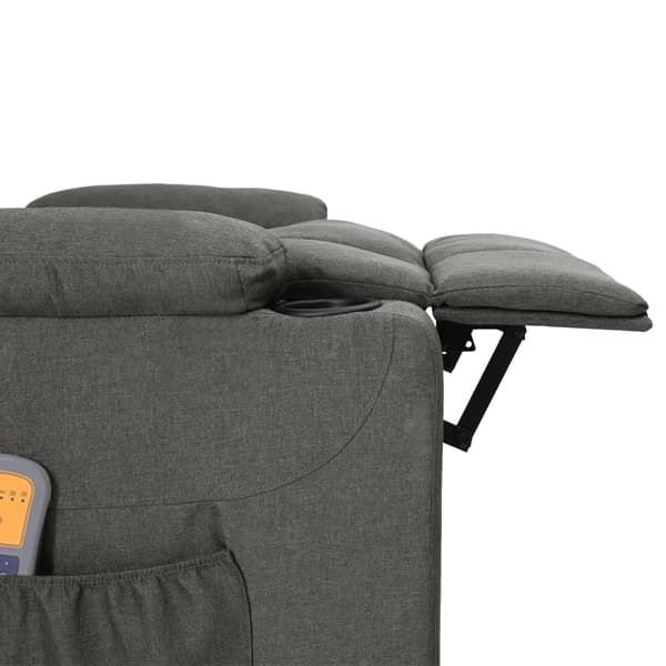 vidaXL Elektrisk massagefåtölj mörkgrå tyg Grå