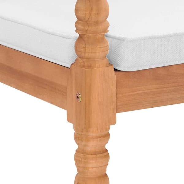 vidaXL Bataviastolar 2 st med dynor massiv teak Vit