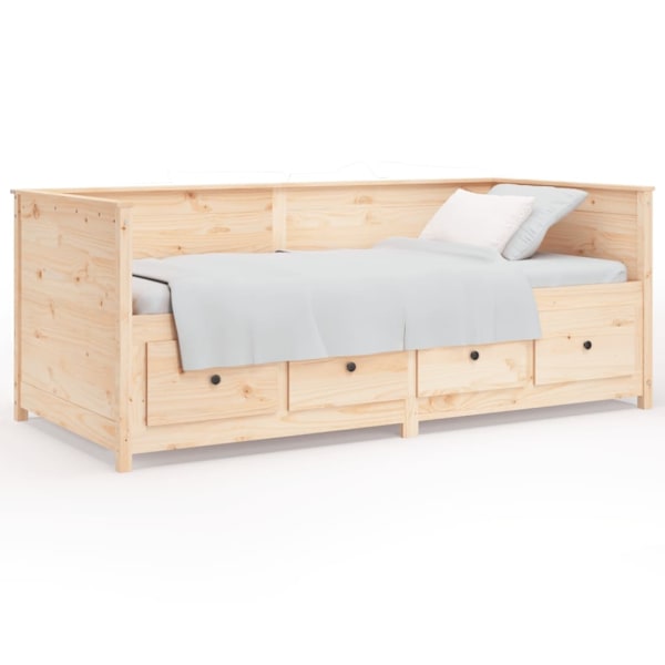 vidaXL Dagbädd utan madrass 100x200 cm massiv furu Brun