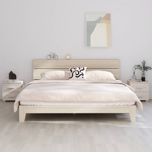 vidaXL Sängbord HAMAR 2 st vit 40x35x44,5 cm massivt trä Vit
