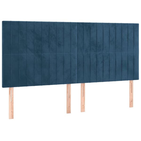 vidaXL Ramsäng med madrass mörkblå 200x200 cm sammet Blå