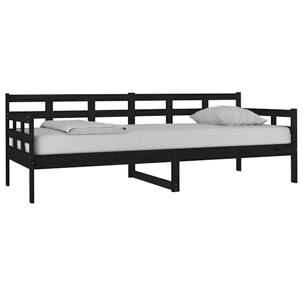 vidaXL Dagbädd svart 80x200 cm massiv furu Svart