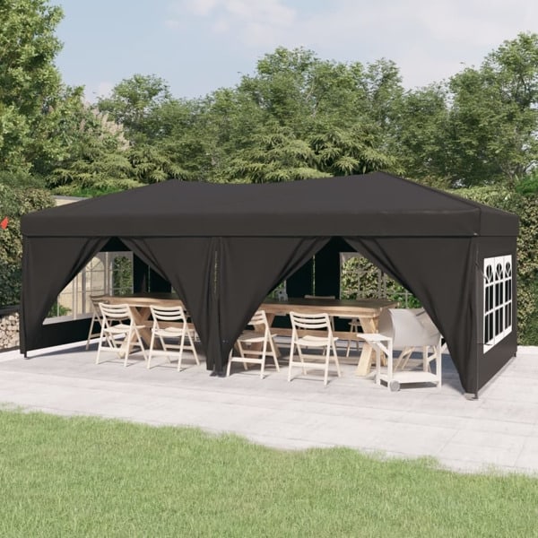vidaXL Hopfällbart partytält med sidoväggar antracit 3x6 m Antracit