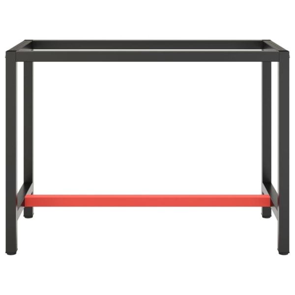 vidaXL Ram för arbetsbänk matt svart och matt röd 110x50x79 cm m Svart
