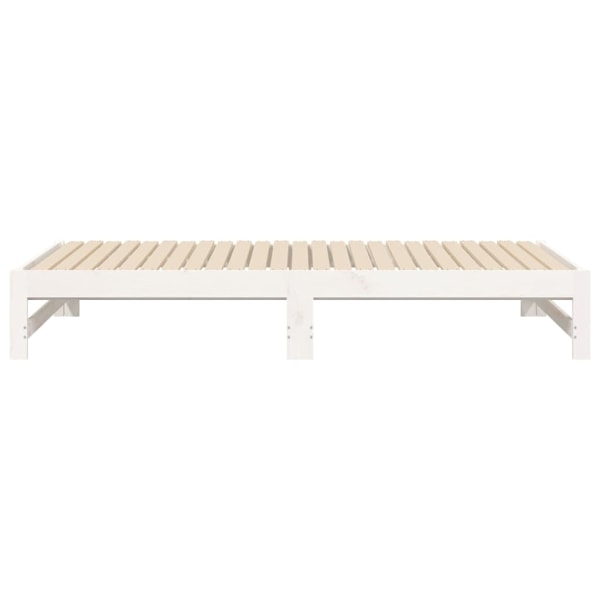 vidaXL Utdragbar dagbädd vit 2x(75x190) cm massiv furu Vit
