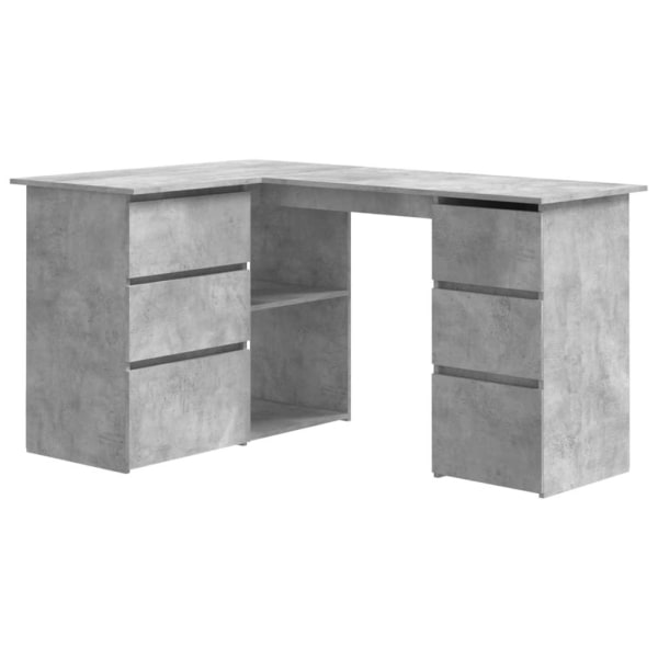 vidaXL Hörnskrivbord betonggrå 145x100x76 cm konstruerat trä grå