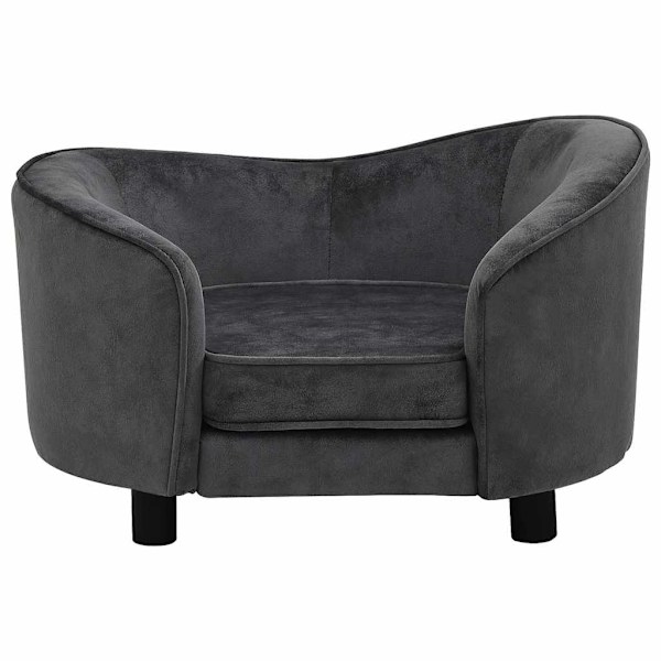 vidaXL Hundsoffa mörkgrå 69x49x40 cm plysch grå