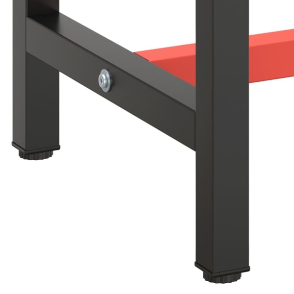 vidaXL Ram för arbetsbänk svart och matt röd 190x50x79 cm metall Svart