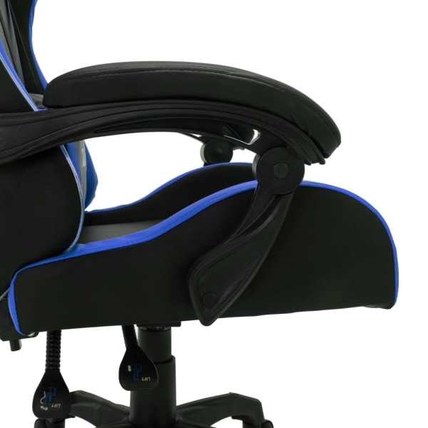 vidaXL Gamingstol med RGB LED-lampor blå och svart konstläder multifärg