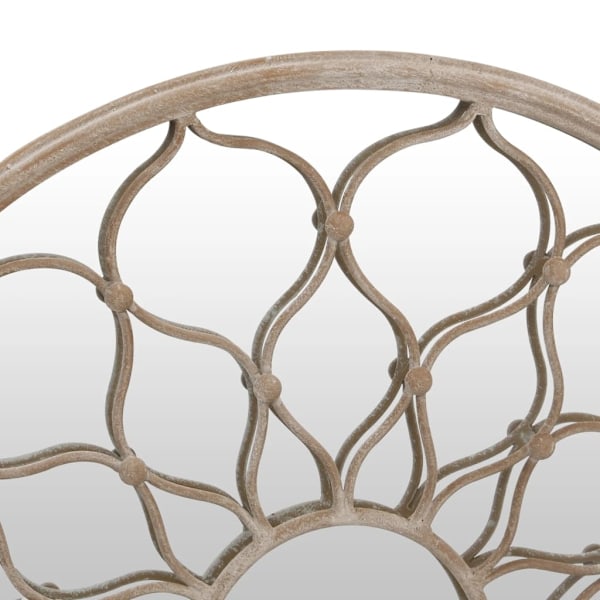 vidaXL Spegel sandfärgad 40x3 cm rund järn för inomhusbruk Creme