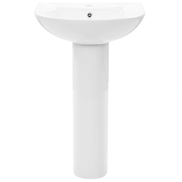 vidaXL Handfat fristående med piedestal keramik 520x440x190 cm vit Vit