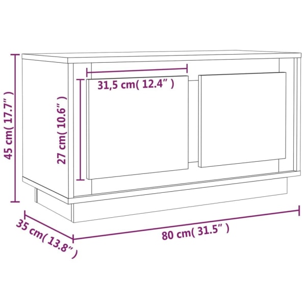 vidaXL Tv-bänk vit 80x35x45 cm konstruerat trä Vit