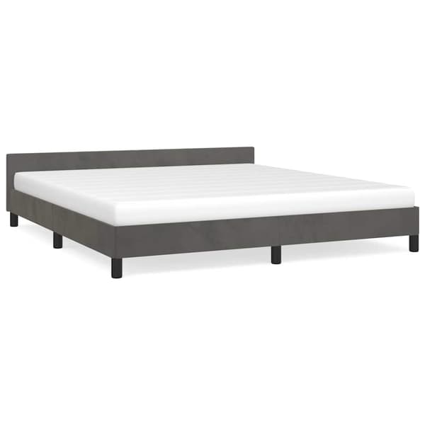 vidaXL Sängram utan madrass mörkgrå 180x200 cm sammet Grå