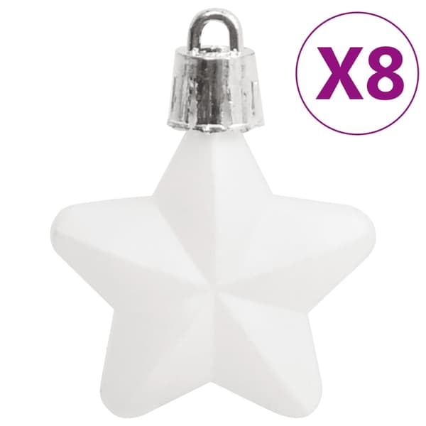 vidaXL Julgranskulor 111 delar vit polystyren Vit