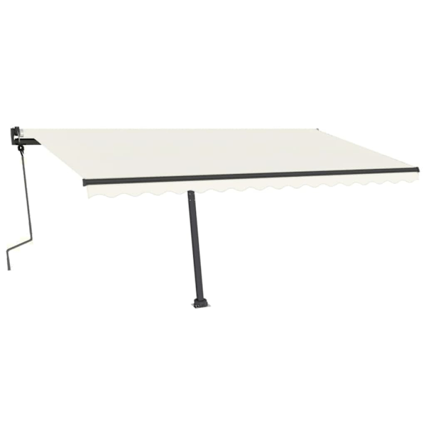 vidaXL Fristående markis manuellt infällbar 450x350 cm gräddvit Creme