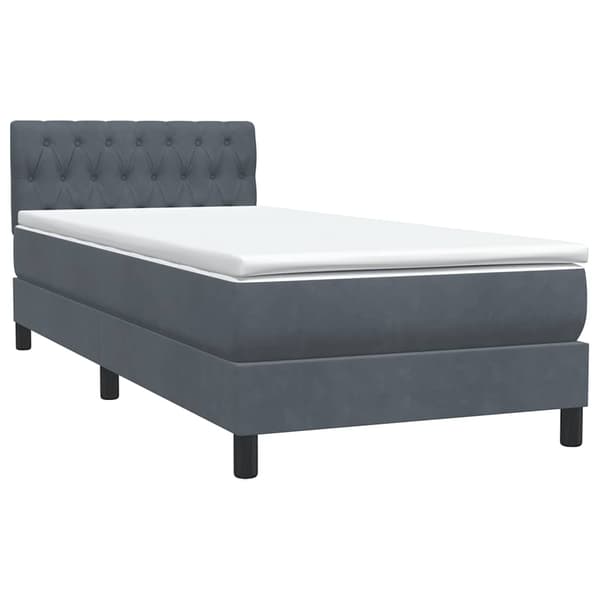 vidaXL Ramsäng med madrass mörkgrå 80x210 cm sammet Grå