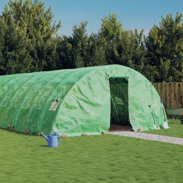 vidaXL Växthus med stålram grön 50 m² 10x5x2,3 m Grön
