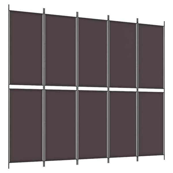 vidaXL Rumsavdelare 5 paneler brun 250x220 cm tyg Brun