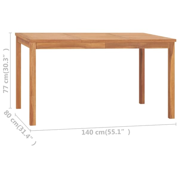 vidaXL Trädgårdsbord 140x80x77 cm massiv teak Brun