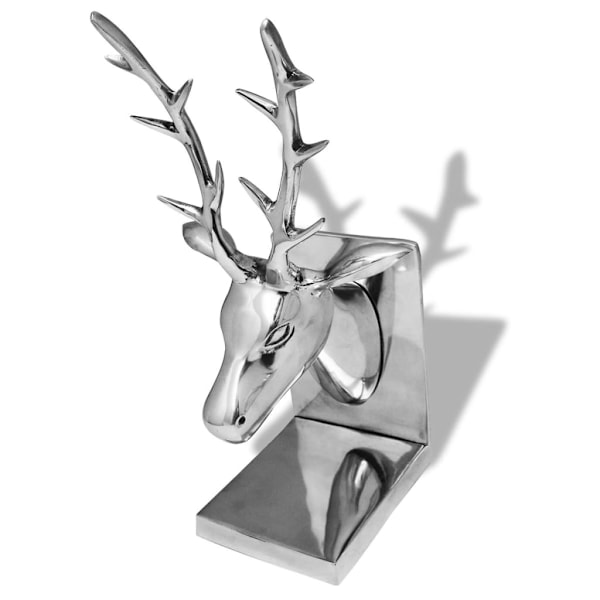 vidaXL Bokstöd rådjur 2 st aluminium silver Silver