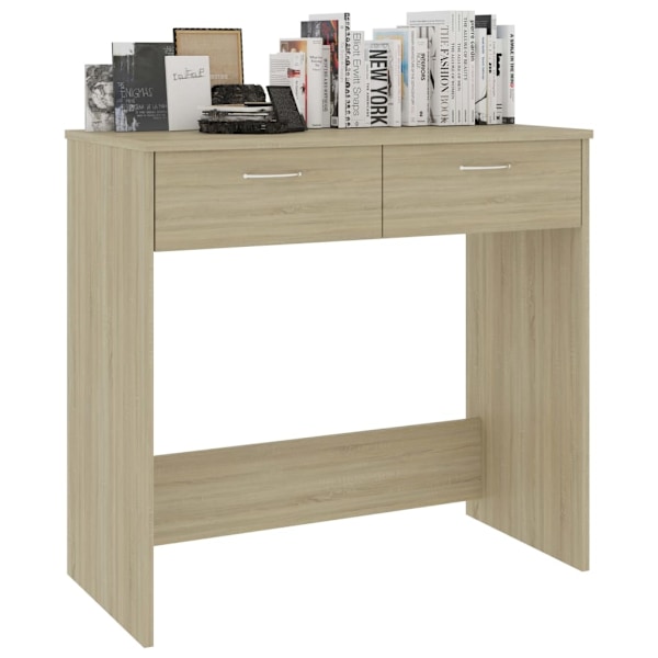 vidaXL Skrivbord sonoma-ek 80x40x75 cm konstruerat trä Brun