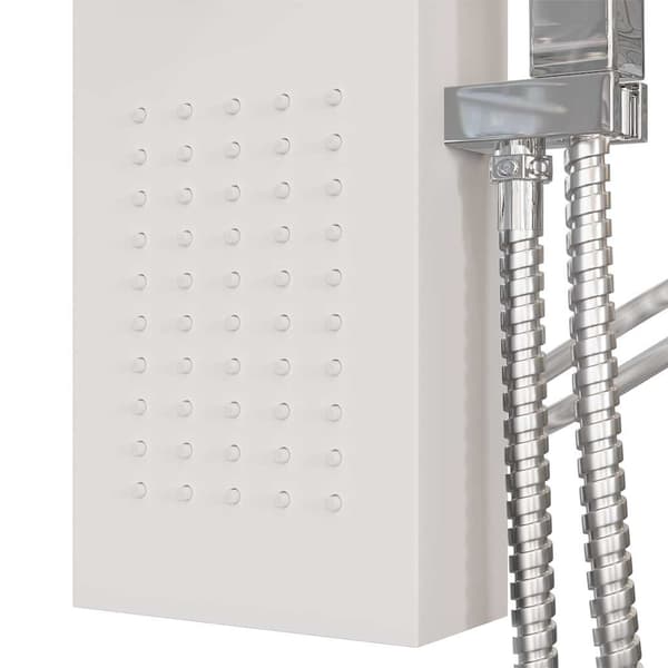 vidaXL Duschpanelsystem aluminium vit Vit