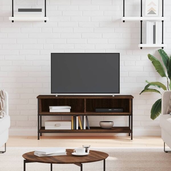 vidaXL Tv-bänk brun ek 100x35x45 cm konstruerat trä Brun