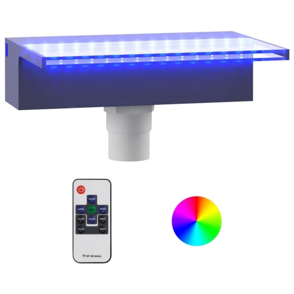 vidaXL Vattenfall med RGB LED akryl 30 cm Transparent