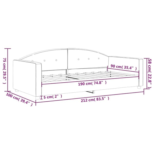 vidaXL Dagbädd ljusgrå 90x190 cm sammet Grå