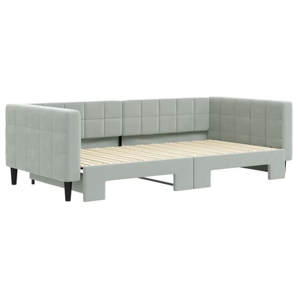 vidaXL Dagbädd utdragbar ljusgrå 100x200 cm sammet Grå
